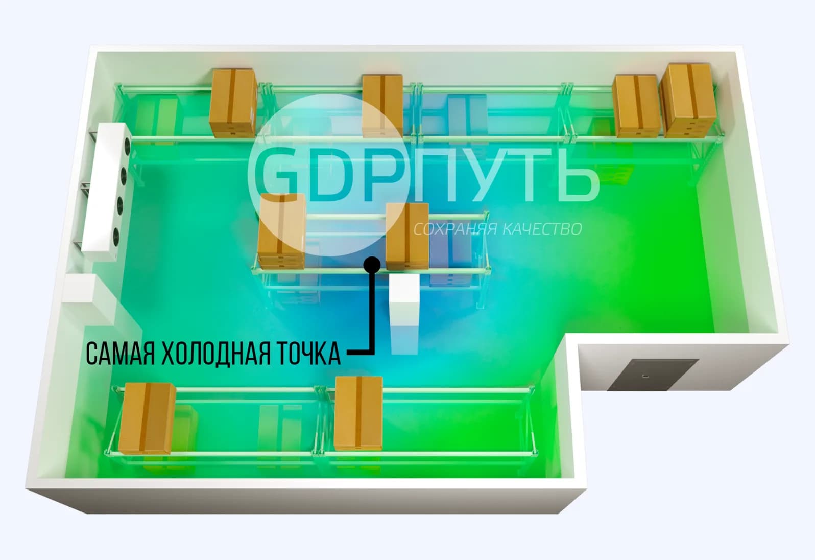 Итоговая климатическая карта с самой тёплой и холодной точками